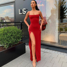 Load image into Gallery viewer, Cryptographic Sexy Women&#39;s Maxi Dresses Strap Backless Split Long Dress Fashion Fall 2019 Elegant Ladies Party Club Dresses